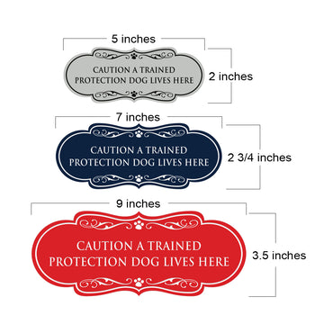 Designer Paws, Caution a Trained Protection Dog Lives Here Wall or Door Sign